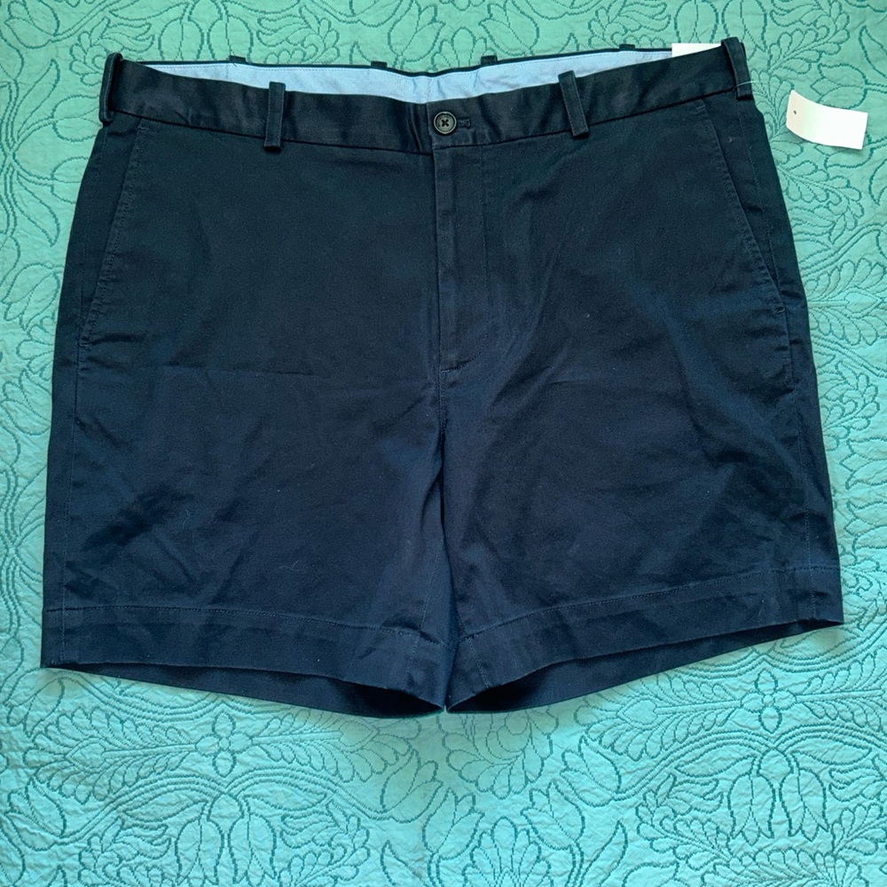 Brooks Brothers Flat Front Dark Blue Chino Shorts